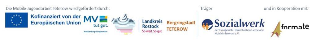 Logo´s der Kofinanzierung durch Europäischen Union, MV tut, Landkreis Rostock, Bergringstadt Teterow, Sozialwerk und Formate